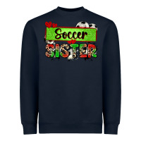 Navy soccer sister with leopard Heavyweight Sweatshirt - Zillion Design Studio