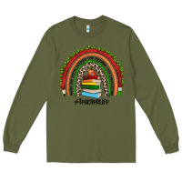 Army Green Christmas Teacherlife rainbow Long Sleeve Tee - JahusDesignShop