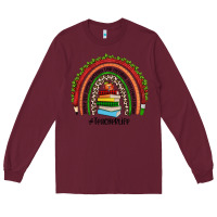 Burgundy Christmas Teacherlife rainbow Long Sleeve Tee - JahusDesignShop