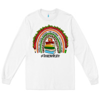 White Christmas Teacherlife rainbow Long Sleeve Tee - JahusDesignShop