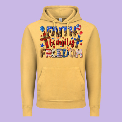 Vintage Hoodie faith family freedom