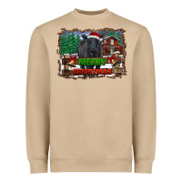 Merry Christmas Black Angus Cattle And Farm Heavyweight Sweatshirt | Teevron
