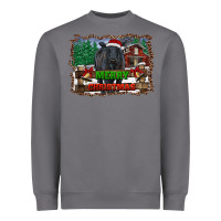 Storm merry christmas black angus cattle and farm Heavyweight Sweatshirt - RanaPortraitStore