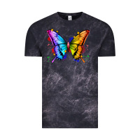 Cloud Black rainbow butterfly Vintage Tee - Zillion Design Studio