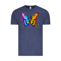 Vintage Denim rainbow butterfly Vintage Tee - Zillion Design Studio