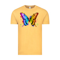 Vintage Mustard rainbow butterfly Vintage Tee - Zillion Design Studio