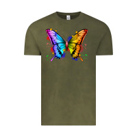 Vintage Olive rainbow butterfly Vintage Tee - Zillion Design Studio