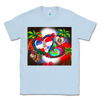 Dusty Blue dominican republic  leopard Classic Tee - AdoDesignShop