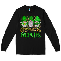 Black st patrick s chillin with my gnomies Long Sleeve Tee - JahusDesignShop