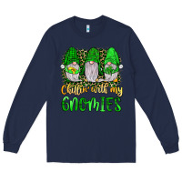 Navy st patrick s chillin with my gnomies Long Sleeve Tee - JahusDesignShop