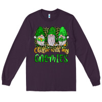 Plum st patrick s chillin with my gnomies Long Sleeve Tee - JahusDesignShop