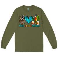 Army Green peace love whiskey Long Sleeve Tee - AdoDesignShop