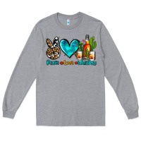Heather Grey peace love whiskey Long Sleeve Tee - AdoDesignShop