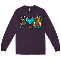 Plum peace love whiskey Long Sleeve Tee - AdoDesignShop