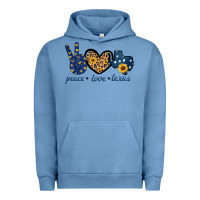 Pigment Pebble Blue Peace Love Texas Urban Hoodie - Bettercallsaul