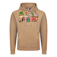 Vintage Coffee pink gingerbread coffee cups Vintage Hoodie - Zillion Design Studio