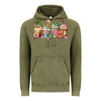 Vintage Olive pink gingerbread coffee cups Vintage Hoodie - Zillion Design Studio