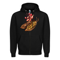 Black cacao beans and flowers Zipper Hoodie - AdoDesignShop