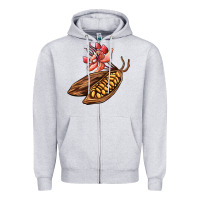 Heather Grey cacao beans and flowers Zipper Hoodie - AdoDesignShop