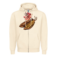Sandshell cacao beans and flowers Zipper Hoodie - AdoDesignShop