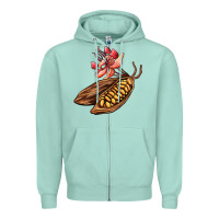 Cacao Beans And Flowers Zipper Hoodie | Teevron