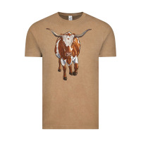 Vintage Coffee longhorn cow Vintage Tee - RanaPortraitStore