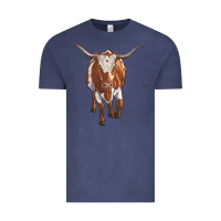 Vintage Denim longhorn cow Vintage Tee - RanaPortraitStore