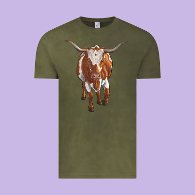 Longhorn Cow Vintage Tee Designed By Ranaportraitstore