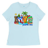 Baby Blue love puerto rico Ladies Tee - AdoDesignShop