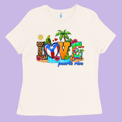 Love Puerto Rico Ladies Tee Designed By Adodesignshop