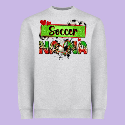 Soccer Nana With Leopard Heavyweight Sweatshirt Designed By Zillion Design Studio