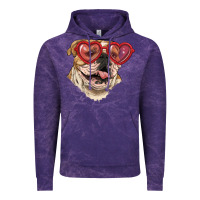 Cloud Purple english bulldog with love glass Vintage Hoodie - RanaPortraitStore