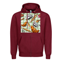 Burgundy chef tools seamless pattern Zipper Hoodie - BundleAndBundleShop