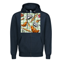 Navy chef tools seamless pattern Zipper Hoodie - BundleAndBundleShop