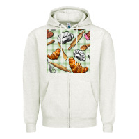 Oatmeal Heather chef tools seamless pattern Zipper Hoodie - BundleAndBundleShop