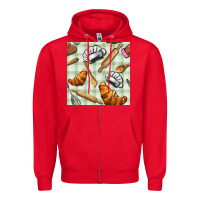 Red chef tools seamless pattern Zipper Hoodie - BundleAndBundleShop