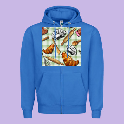 Chef Tools Seamless Pattern Zipper Hoodie Designed By Bundleandbundleshop