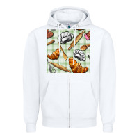 White chef tools seamless pattern Zipper Hoodie - BundleAndBundleShop