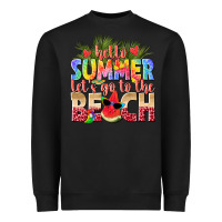 Black hello summer lets go to the beach Heavyweight Sweatshirt - texasbilliewilder