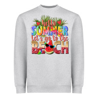 Heather Grey hello summer lets go to the beach Heavyweight Sweatshirt - texasbilliewilder