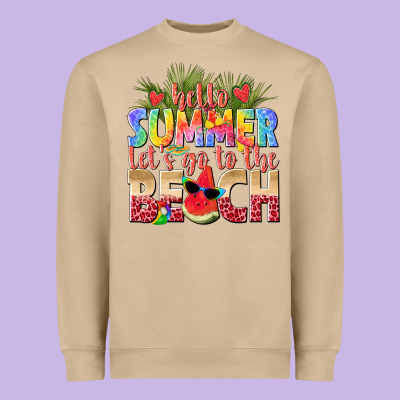 Hello Summer Lets Go To The Beach Heavyweight Sweatshirt Designed By Texasbilliewilder