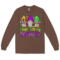 Chestnut mardi gras chillin' with my gnomies Long Sleeve Tee - JahusDesignShop