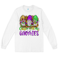 White mardi gras chillin' with my gnomies Long Sleeve Tee - JahusDesignShop