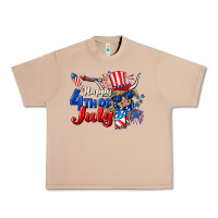 Burro Happy 4th of July cow Urban Heavy Tee - CowGirlArtShop