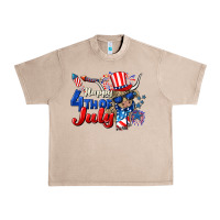 French Oak Happy 4th of July cow Urban Heavy Tee - CowGirlArtShop