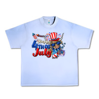 Grape Ice Happy 4th of July cow Urban Heavy Tee - CowGirlArtShop