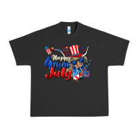Pigment Black Happy 4th of July cow Urban Heavy Tee - CowGirlArtShop
