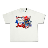Pistachio Happy 4th of July cow Urban Heavy Tee - CowGirlArtShop