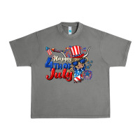 Tornado Happy 4th of July cow Urban Heavy Tee - CowGirlArtShop