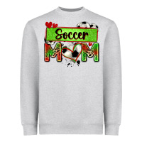 Heather Grey soccer mom with leopard Heavyweight Sweatshirt - Zillion Design Studio